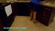 The eggs sizzle on the stove as I fuck mom with strong thrusts into her soft body [GIF]