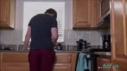 lucky bro fucked gets his cock sucked and fucks hot sister in the kitchen