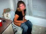 Titles are hard; here's a girl on the toilet