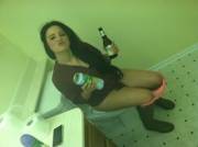 Another Girl Drinking on the Toilet.....a lot of drinking