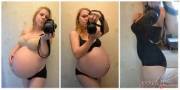 Got her hands on a camera and thought her curves could use some more definition... [Pregnancy Progression]