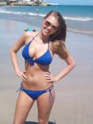 Blue bikini babe
