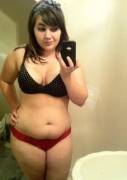 Chubby in red panties