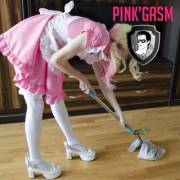 Pink maid cleaning up after a Pink'Gasm - http://theworldofhugoblack.blogspot.co.uk/2017/05/pinkgasm.html