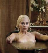 Emilia Clarke getting out of the tub in Game of Thrones (CROPPED, COLOR CORRECTED and 3 MIC)