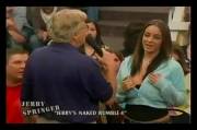 Next Door Nikki flaunts her big natural tits on Jerry Springer's show.