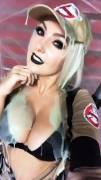 Jessica Nigri as a ghost buster busted on