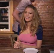 Blake Lively "accidentally" pushing her fists into her tits