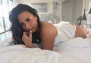 Demi Lovato wakes you up before the alarm. She is squirming back and forth waiting to help drain your morning wood.