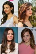 Victoria Justice, Selena Gomez, Miranda Cosgrove, Emma Watson. One gives you a passionate blowjob, one rides your cock, one takes your cock up her ass, one sucks your cock while you lick her pussy. Who would you take for what and why?