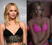 Jennifer Lawrence and Ashley Benson. Two hot chicks with hot tits