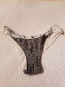 Stepdaughter's lacey thong with a load
