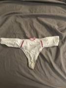 Sisters white thong, Love when the back turns into just a string.