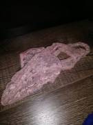 I was left alone at my friends place a couple days ago. Here were some of her panties she left on her bedroom floor.