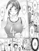 Blushing in her sports uniform
