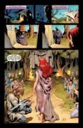 Red Sonja wearing a translucent shawl/sheet [Red Sonja (2005) #3]