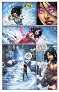 Skye and the Snow Queen battling in their cheeky outfits [Grimm Fairy Tales Vol 2 #2]