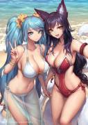 Ahri and Sona's Thighs