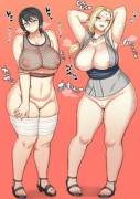 Thicc Shizune &amp; Tsunade Flaunting Their Thickness