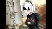 2B Face Fucked by a Robot