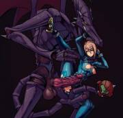 Samus gets caught and bred by Ridley (Boxman12)