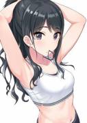 Tying her hair [Tamakaga]