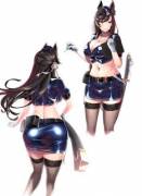 Atago's thicc ass &amp; thighs in latex