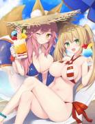Tamamo and Nero at the Beach [Fate]
