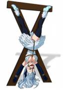 Inverted on the St Andrews cross