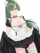 Lyn in a maid costume