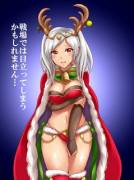Female Robin tries on the sexy reindeer outfit for the holiday festivities. (takobe_t)