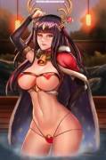 Tharja: Normal Girl (Christmas) in a skimpy outfit (BADCOMPZERO)