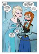 Anna is tricked by Elsa and becomes helplessly trapped. (Yes-I-Did)