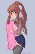 Monika finds an...interesting way to get off [Rainbowsprinkles]