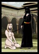 Mistress and nude slave