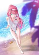 On the beach [DarliFra] (x-post r/ZeroTwo)