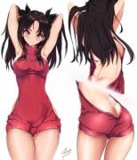 Rin showing some skin