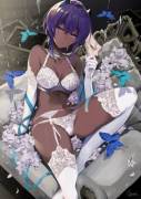 Hassan of Serenity in white lingerie