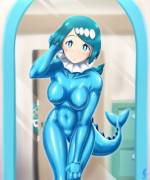 Lana's Mom in a Vaporeon rubber suit