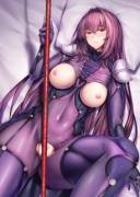 Scathach's super thicc thighs look great in her body suit