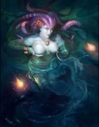 The Sea Witch by Nikonov Aleksandr (xpost /r/ImaginaryMonsterGirls)