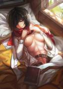 Mikasa Ackerman waking uo(X-Post from r/fitgirlshentai)