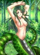 Daily lamia #162: Green on green background