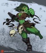 Orc barbarian rage! Cleavage is the best weapon!
