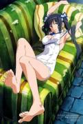 Hestia spread out on a couch