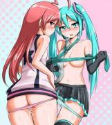 Miki and Miku Undressing
