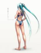 Miku looks beautiful in a swimsuit as per usual.