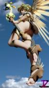 Winged Victory Mercy pantyless in the sky