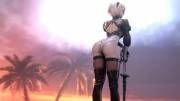 2B showing off her booty by noname55