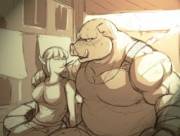 Pocky game with pig-orc